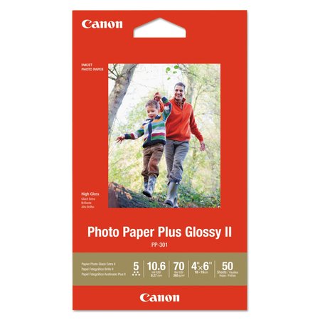 CANON Photo Paper Plus Glossy II, 4 x 6, Glossy White, PK50 1432C005